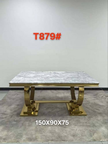 Ariana 1.8 gold marble dining table