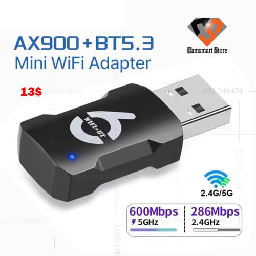 USB WiFi 6 Bluetooth 5.3 Adapter 2in1 Dongle 2.4G&5GHz Network Wireless Driver Free