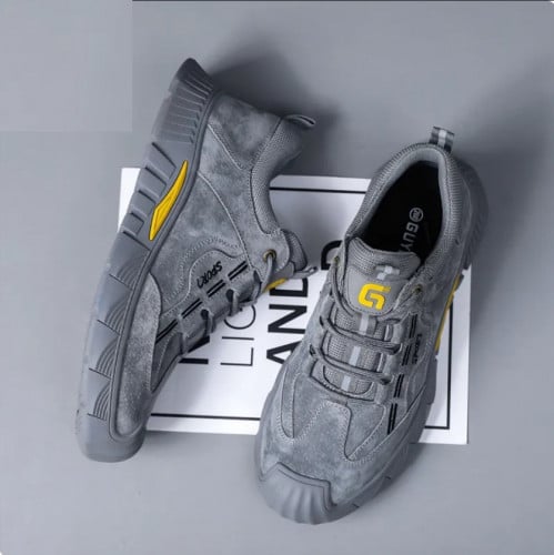 ស្បែកជើងក្បាលដែកបាតដែកធុន ប្រើប្រាស់បានយូរ (Guyisa Safety Shoe With Metal Cap and Metal Sole)