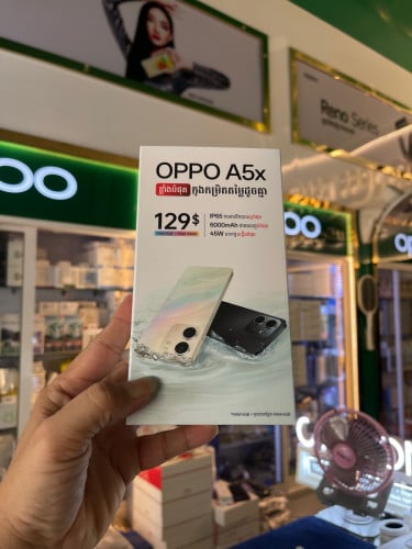 OPPO A5x Ram4G+4G/128GB ថ្មីប្រអប់ធានាក្រុមហ៊ុន1ឆ្នាំថែមជូនការដូពិសេសៗ