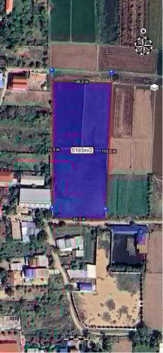 ដីចំការលក់ទំហំ 43m x 110m