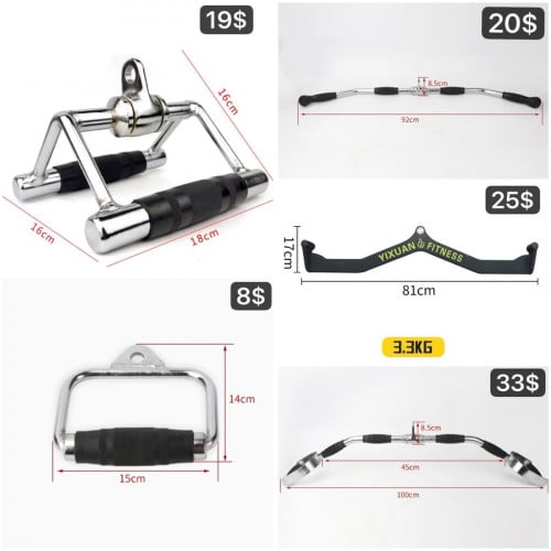 Cable Machine Attachment Set LAT Pulldown Attachments Weight Machine Accessories for Home Gym