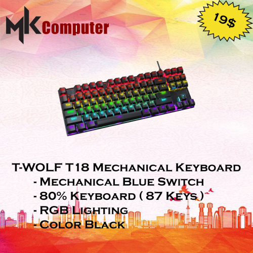 T-WOLF T18 Mechanical Keyboard Blue Switch