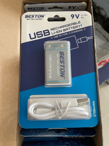 Battery 9V rechargeable usb type C 1000mA