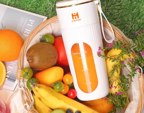 Xiaomai Fruit Blender, Water Display, Portable 14 Blades, Rechargeable ម៉ាសុីនក្រទ្បុក ប្រេីថ្ម