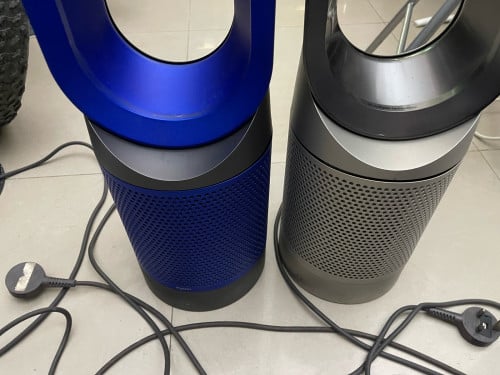 Dyson air purifier tower blue and gray colors