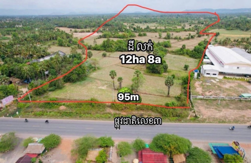 ដីលក់ជាប់ផ្លូវជាតិលេខ3 16kmពីក្រុងកំពត