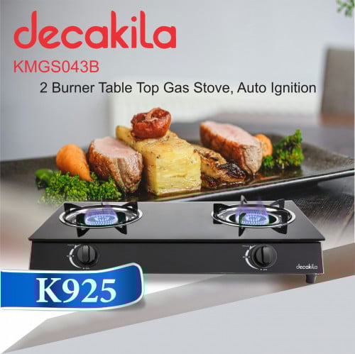 Decakila Gas Cooker 2 Burner 3.2kW x 2 Auto Ignition Stainless Steel