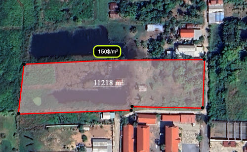 ដីលក់នៅសង្កាត់ព្រែកឯង ខណ្ឌច្បារអំពៅ ប្លង់រឹង 150$/m2