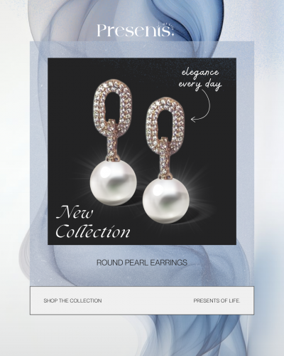 ក្រវិលគុជ Round Pearl Earrings