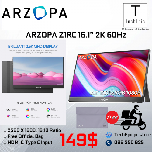 Arzopa Z1RC 16" 2K 60Hz Portable Monitor