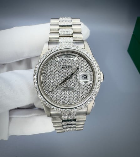 (Original) Rolex Day-Date 18239 White Gold 36mm 💎( Sitting Diamonds )