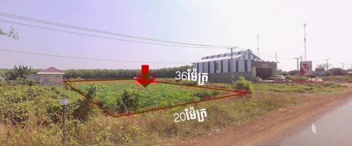 ដីភូមិជាប់ថ្នល់ជាតិ 2ប្លង់ជាប់គ្នា លក់បន្ទាន់