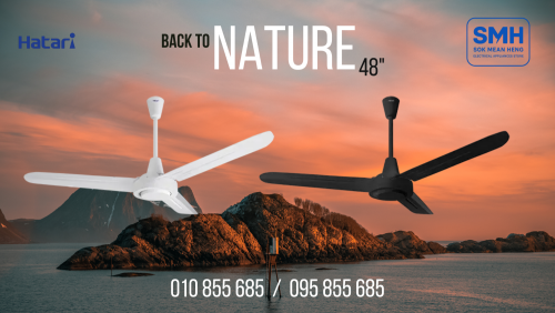កង្ហារហ៊ាតារីពិដាន_ស្លាបដែក Hatari Ceiling Fan _ 48" / 56" (NEW)