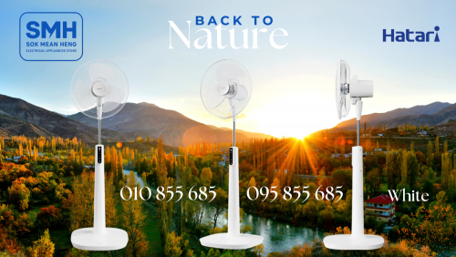 កង្ហារហ៊ាតារីបញ្ឈរតេឡេបញ្ជា Hatari HD-P16R1 Remote Stand Fan _ 16"