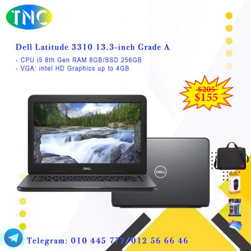 Dell Latitude 3310 13.3-inch Grade A - CPU i5 8th Gen RAM 8GB/SSD 256GB - VGA up to 4GB