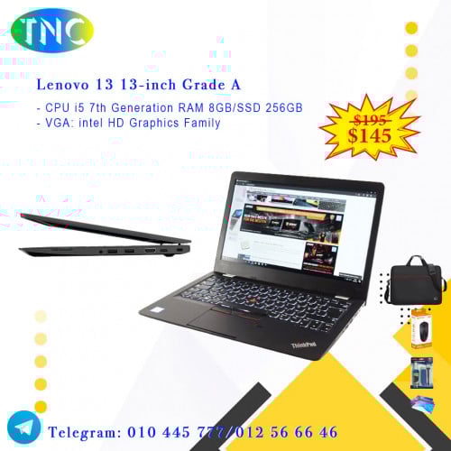 Lenovo 13 13-inch Grade A - CPU i5 7th Generation RAM 8GB/SSD 256GB - VGA up to 4GB