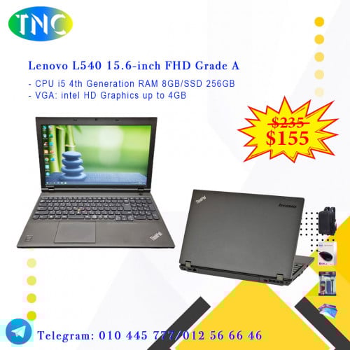 Lenovo L540 15.6-inch FHD Grade A - CPU i5 4th Generation RAM 8GB/SSD 256GB - VGA up to 4GB