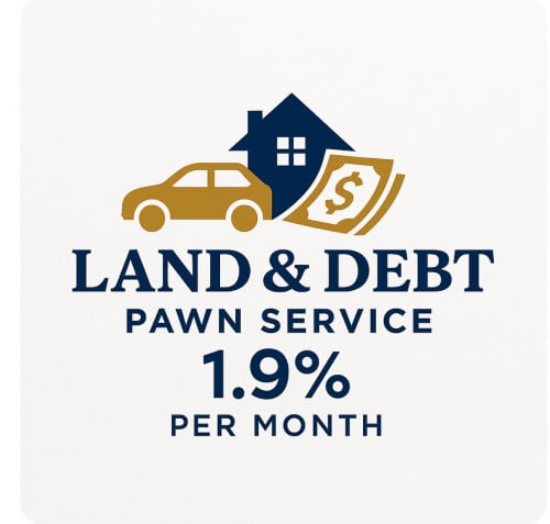 ទទួលបញ្ចាំកាតគ្រីឡាន​ និងប្លង់ដី​ 1.9%