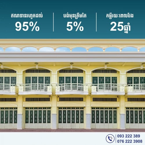កក់មុនត្រឹមតែ1000$ក្លាយជាម្ចាស់ផ្ទះអាជីវកម្មក្នុងក្រុងបាត់ដំបង