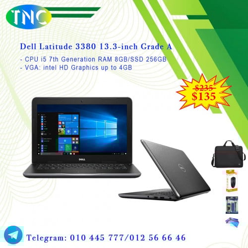 Dell Latitude 3380 13.3-inch Grade A - CPU i5 7th Generation RAM 8GB/SSD 256GB - VGA up to 4GB