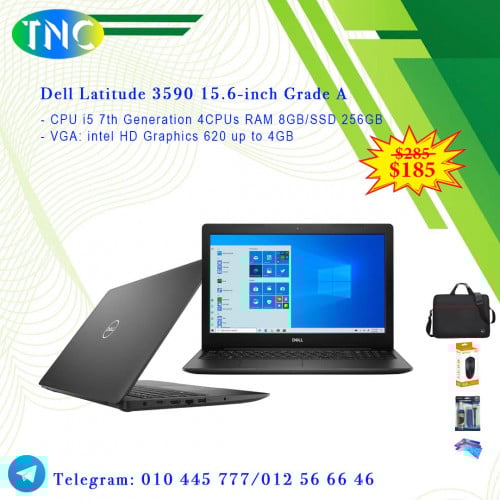 Dell Latitude 3590 15.6-inch Grade A - CPU i5 7th Generation 4CPUs RAM 8GB/SSD 256GB - VGA up to 4GB