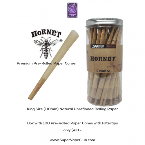 HORNET King Size Pre-Rolled Paper Cones (100 Pack)