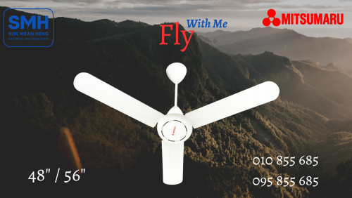 កង្ហារពិដាន_ស្លាបដែក Mitsumaru Ceiling Fan _ 48" / 56" (NEW)