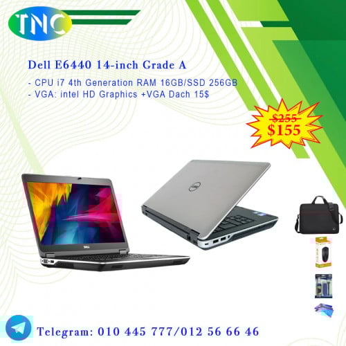 Dell E6440 14-inch Grade A - CPU i7 4th Generation RAM 16GB/SSD 256GB - VGA: intel HD Graphics