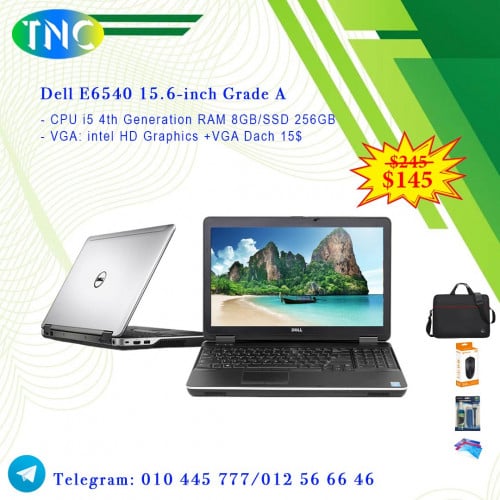 Dell E6540 15.6-inch Grade A - CPU i5 4th Generation RAM 8GB/SSD 256GB - VGA: intel HD Graphics