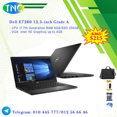 Dell E7280 12.5-inch Grade A - CPU i7 7th Generation RAM 8GB/SSD 256GB - VGA up to 4GB