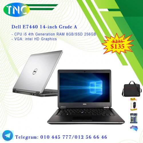 Dell E7440 14-inch Grade A - CPU i5 4th Generation RAM 8GB/SSD 256GB - VGA HD Graphics