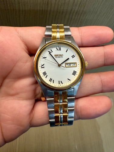 Original Rarest Vintage Superior Classic SEIKO Bold Roman Two Toned Quartz JDM 1995 - Condition 95%