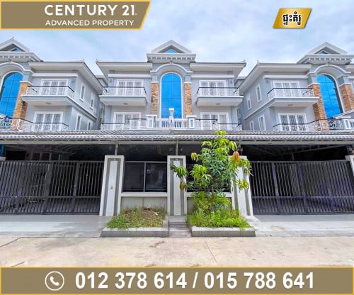 🏘 វីឡាភ្លោះ (Twin) ដេគ័រឈើប្រណិត ក្នុងបុរី វិមានភ្នំពេញ ​598