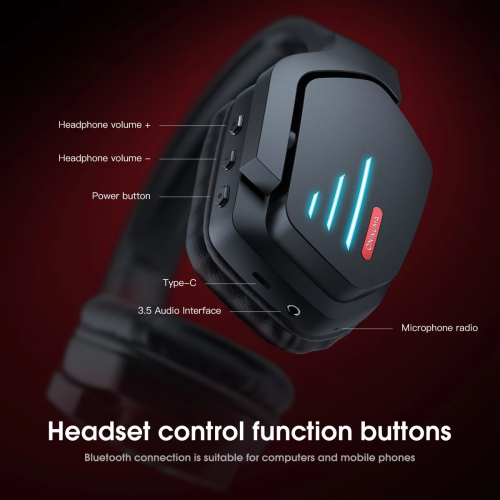 Adjustable Over Headphone Gaming Bluetooth Headset
