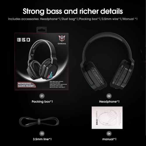 Adjustable Over Headphone Gaming Bluetooth Headset