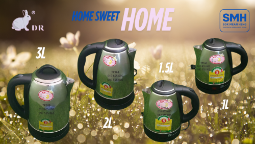 កំសៀវដាំទឹកអគ្គីសនី International DR Electric Stainless Steel Kettle _ 1L / 1.5L / 2L / 3L (INOX)