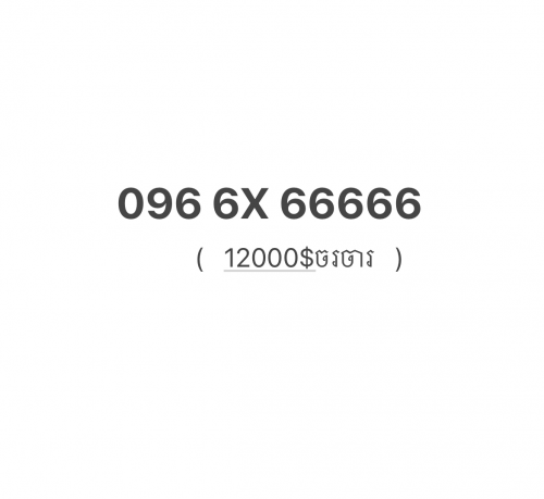 លេខពិសេសសំរាប់ថៅកែ Super VIP  តំលៃចរចារបាន