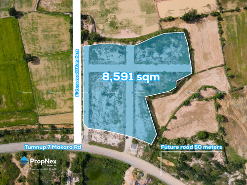 Corner Land for Sale Along Tumnup 7 Makara Raod – Ideal for Industrial or Residential Use