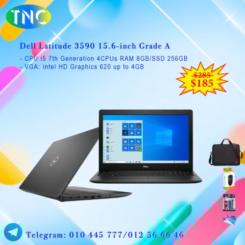 Dell Latitude 3590 15.6-inch Grade A CPU i5 7th Generation 4CPUs RAM 8GB/SSD 256GB