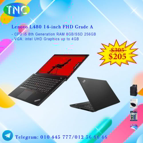 Lenovo L480 14-inch FHD Grade A CPU i5 8th Generation RAM 8GB/SSD 256GB