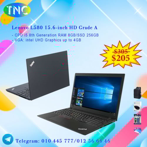 Lenovo L580 15.6-inch HD Grade A CPU i5 8th Generation RAM 8GB/SSD 256GB