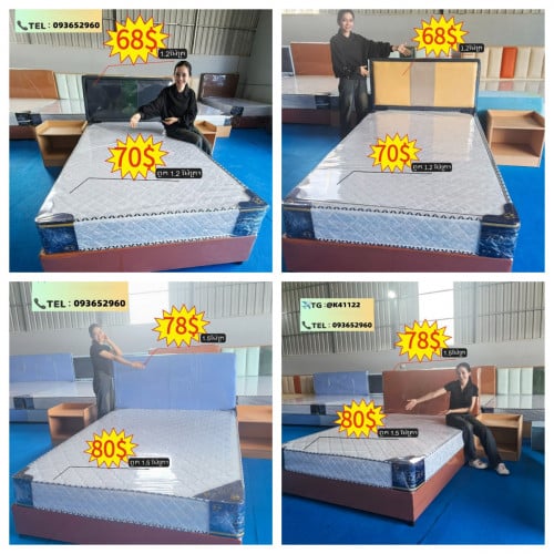 🛎គ្រែគេង 1.2m1.5m 1.8m ត្រឹមតែ$68 ប៉ូណ្ណោះ 🥰ធានាគុណភាពជូនបងបង✅ ទំនាក់ទំនងផ្នែកលក់