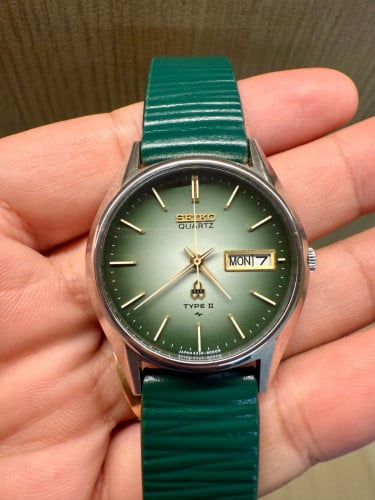 Original Ultra Super Rare Vintage SEIKO Quart Type II Green Ombre Dial JDM 1977 - (Condition 95%)