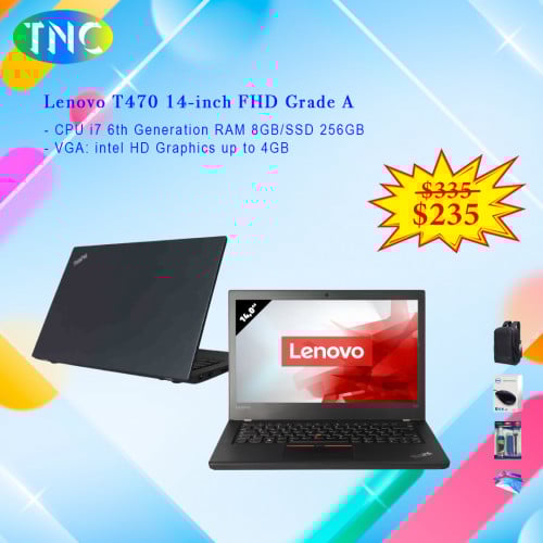 Lenovo T470 14-inch FHD Grade A CPU i7 6th Generation RAM 8GB/SSD 256GB