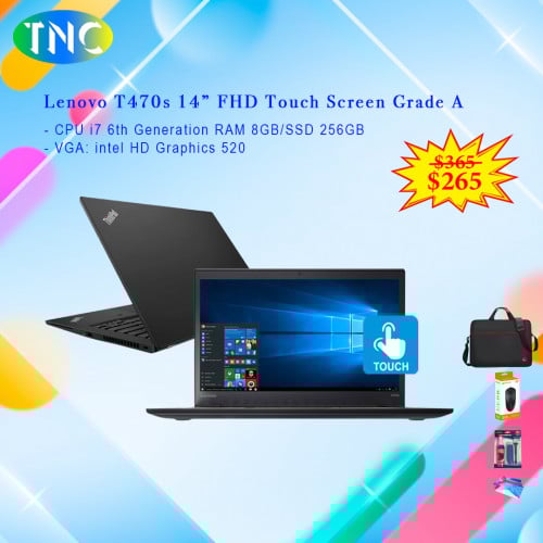 Lenovo T470s 14” FHD Touch Screen Grade A CPU i7 6th Generation RAM 8GB/SSD 256GB