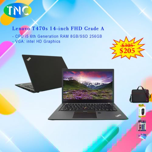 Lenovo T470s 14-inch FHD Grade A CPU i5 6th Generation RAM 8GB/SSD 256GB