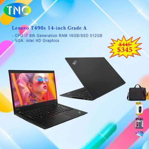 Lenovo T490s 14-inch Grade A CPU i7 8th Generation RAM 16GB/SSD 512GB