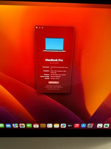 MacBook Pro 16inch 2019  core i7 Ram32G 500G