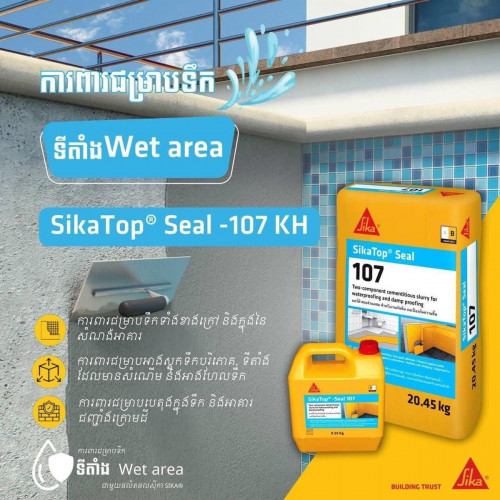 ថ្នាំលាបការពារជម្រាបទឹក Sika / Waterproofing